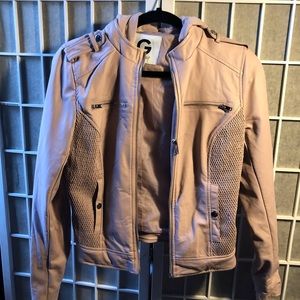 Guess Leather Pink Faux Jacket